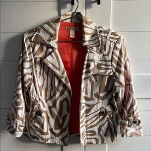 Patrick Christopher Zebra Print Blazer in Brown and White